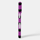 Zwarte polka harten op paars Case-Mate iPhone case (Achterkant / Rechts)