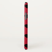 Zwarte polka harten op rood Case-Mate iPhone case (Achterkant / rechts)