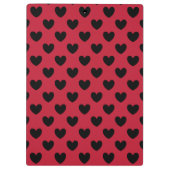 Zwarte polka harten rood klembord (Achterkant)