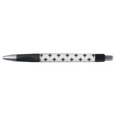 Zwarte polka-kruisen op wit pen (Voorkant)