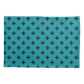 Zwarte polka kruist blauwgroen kussensloop (Achterkant)