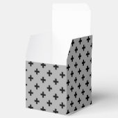 Zwarte polka kruist grijs bedankdoosjes (Geopend)
