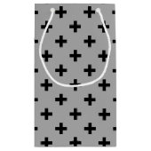 Zwarte polka kruist grijs klein cadeauzakje (Achterkant)