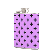 Zwarte polka kruist lila heupfles (Links)