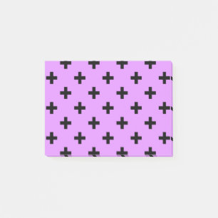 Zwarte polka kruist lila post-it® notes