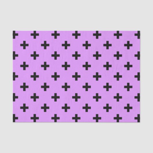 Zwarte polka kruist lila tissuepapier (Voorkant)