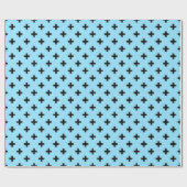 Zwarte polka kruist op babyblauw cadeaupapier (Vlak)