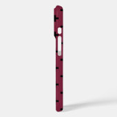 Zwarte polka kruist op moerbei Case-Mate iPhone case (Achterkant / Links)