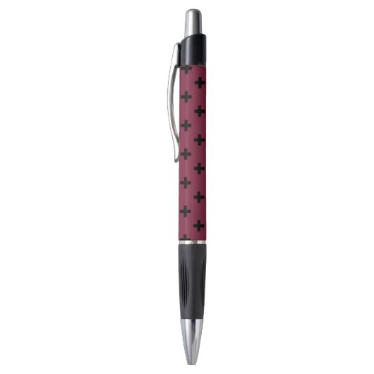 Zwarte polka kruist op moerbei pen (Top (Verticaal))