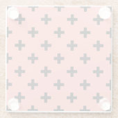 Zwarte polka kruist op perziken glazen onderzetter (Achterkant)