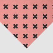 Zwarte polka kruist op perziken tissuepapier (Detail)