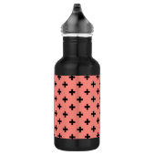 Zwarte polka kruist op perziken waterfles  (Rechts)