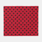 Zwarte polka kruist op rood fleece deken (Voorkant (Horizontaal))