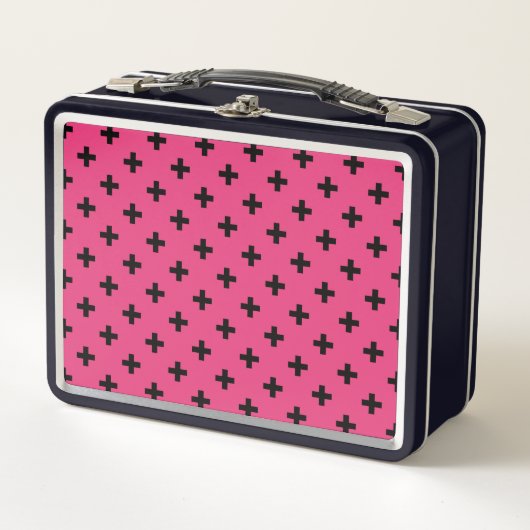 Zwarte polka kruist over fuchsia (Voorkant)