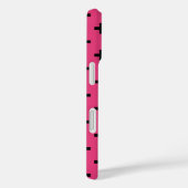 Zwarte polka kruist over fuchsia Case-Mate iPhone case (Achterkant / Rechts)