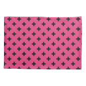 Zwarte polka kruist over fuchsia kussensloop (Achterkant)
