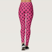 Zwarte polka kruist over fuchsia leggings (Achterkant)
