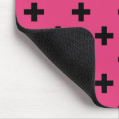 Zwarte polka kruist over fuchsia muismat (Hoek)