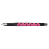 Zwarte polka kruist over fuchsia pen (Voorkant)