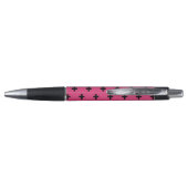 Zwarte polka kruist over fuchsia pen (Achterkant)
