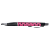 Zwarte polka kruist over fuchsia pen (Bodem)