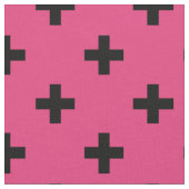 Zwarte polka kruist over fuchsia stof (Close Up)