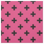 Zwarte polka kruist over fuchsia stof (Swatch)