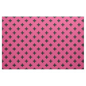 Zwarte polka kruist over fuchsia stof (Fat Quarter)