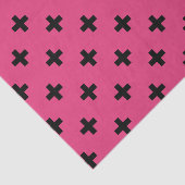 Zwarte polka kruist over fuchsia tissuepapier (Detail)