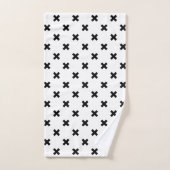 Zwarte polka kruist wit bad handdoek (Handdoek)