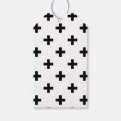 Zwarte polka kruist wit cadeaulabel (Voorkant)