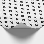 Zwarte polka kruist wit cadeaupapier (Hoek)