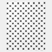 Zwarte polka kruist wit fleece deken (Voorkant)