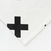 Zwarte polka kruist wit fleece deken (Hoek)