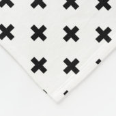 Zwarte polka kruist wit fleece deken (Hoek)
