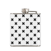 Zwarte polka kruist wit heupfles (Achterkant)