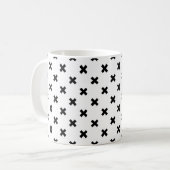 Zwarte polka kruist wit koffiemok (Voorkant links)