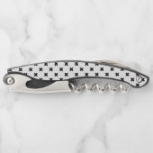 Zwarte polka kruist wit kurkentrekker (Voorkant)