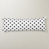 Zwarte polka kruist wit lichaamskussen (Achterkant)