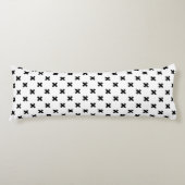 Zwarte polka kruist wit lichaamskussen (Voorkant)