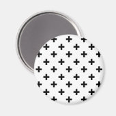 Zwarte polka kruist wit magneet (Voorkant / Achterkant)