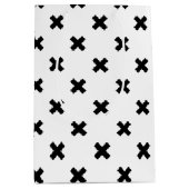 Zwarte polka kruist wit medium cadeauzakje (Voorkant)