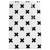 Zwarte polka kruist wit medium cadeauzakje (Achterkant)