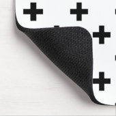 Zwarte polka kruist wit muismat (Hoek)