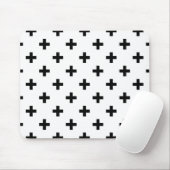 Zwarte polka kruist wit muismat (Met muis)