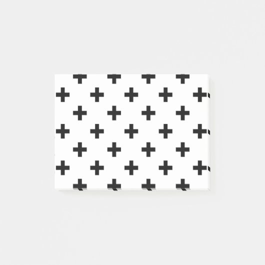 Zwarte polka kruist wit post-it® notes (Voorkant)