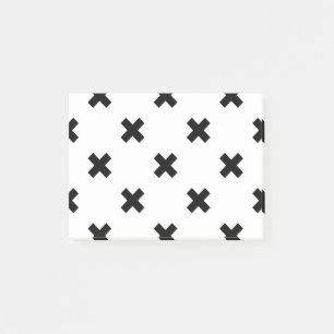 Zwarte polka kruist wit post-it® notes
