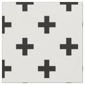 Zwarte polka kruist wit stof (Close Up)