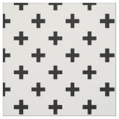 Zwarte polka kruist wit stof (Swatch)