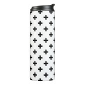 Zwarte polka kruist wit thermosbeker (Gedraaid links)